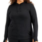 ID Ideology Moletom com capuz feminino plus size, preto, tamanho 1X