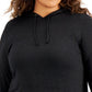 ID Ideology Moletom com capuz feminino plus size, preto, tamanho 2X
