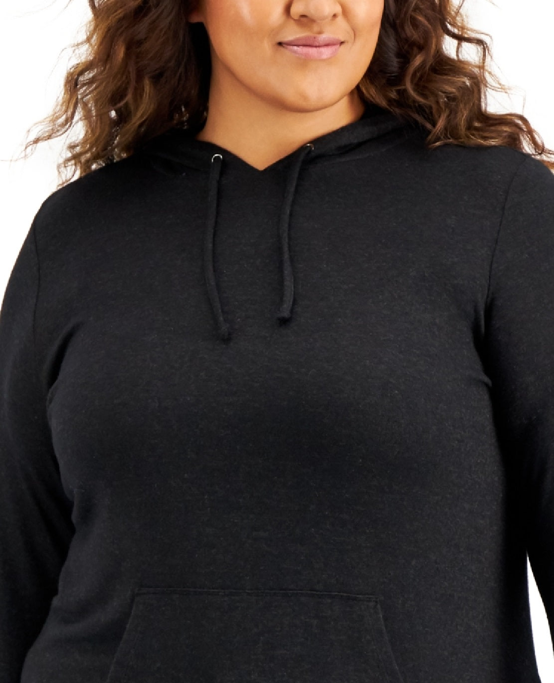 ID Ideology Moletom com capuz feminino plus size, preto, tamanho 2X