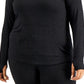 ID Ideology Moletom feminino de malha com capuz, preto, tamanho 3X