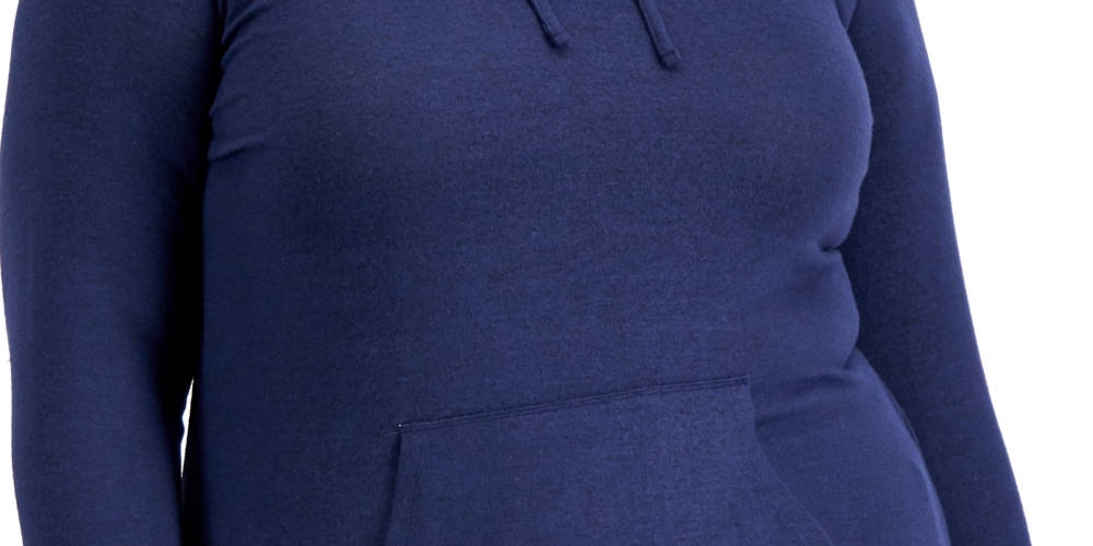 ID Ideology Moletom com capuz feminino de malha azul tamanho 2X