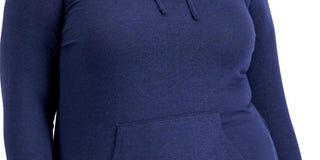 ID Ideology Moletom com capuz feminino de malha azul tamanho 2X