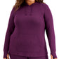 ID Ideology Moletom com capuz feminino plus size roxo, tamanho 1X
