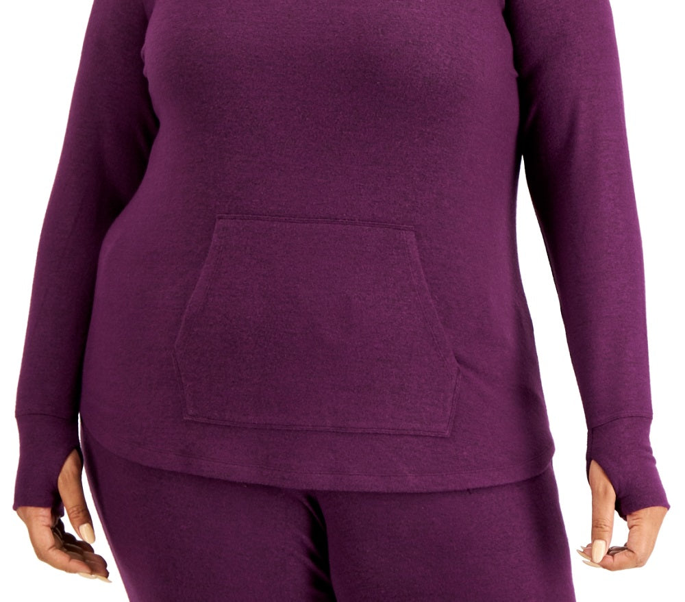 ID Ideology Moletom com capuz feminino plus size roxo, tamanho 1X