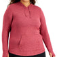 Ideologia Moletom com capuz feminino plus size vermelho, tamanho 3X