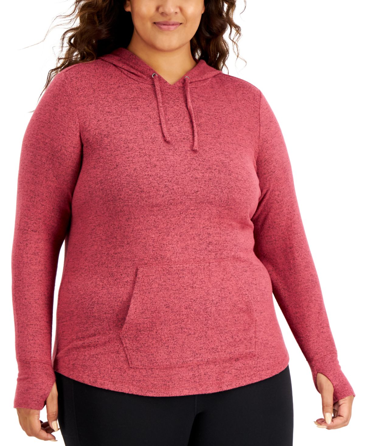 Ideologia Moletom com capuz feminino plus size vermelho, tamanho 3X