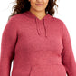 Ideologia Moletom com capuz feminino plus size vermelho, tamanho 3X
