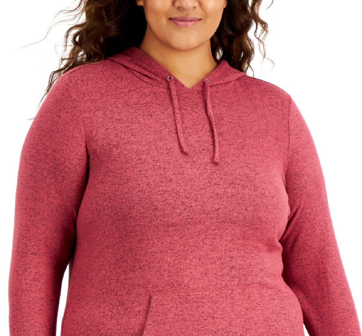 Ideologia Moletom com capuz feminino plus size vermelho, tamanho 3X