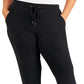 Calça de moletom feminina ID Ideology com cordão, preta, tamanho 2X