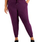 Calça de moletom feminina ID Ideology com cordão, roxa, tamanho 2X