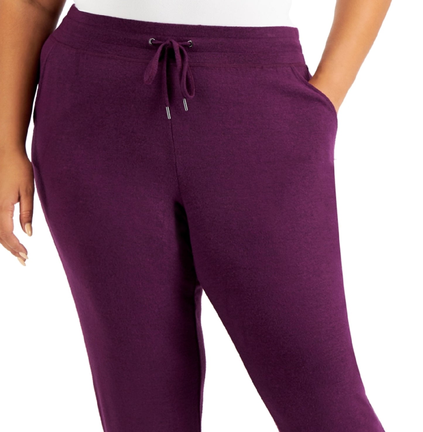 Calça de moletom feminina ID Ideology com cordão, roxa, tamanho 2X