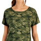 Camiseta leve e tecnológica camuflada feminina Ideology, verde, tamanho grande