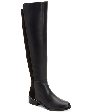 Botas femininas Alfani Ludlowe acima do joelho, pretas, tamanho 7,5 M