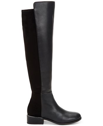 Botas femininas Alfani Ludlowe acima do joelho, pretas, tamanho 8,5 M
