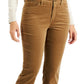 Calça jeans feminina Charter Club Lexington Tummy Control de veludo cotelê marrom tamanho 16