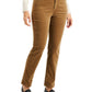 Calça jeans feminina Charter Club Lexington Tummy Control de veludo cotelê marrom tamanho 16