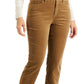 Calça jeans feminina Charter Club Lexington Tummy Control de veludo cotelê marrom tamanho 18