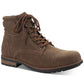 Botas masculinas Baker de couro sintético com cadarço Sun + Stone, marrom, tamanho 11,5 M