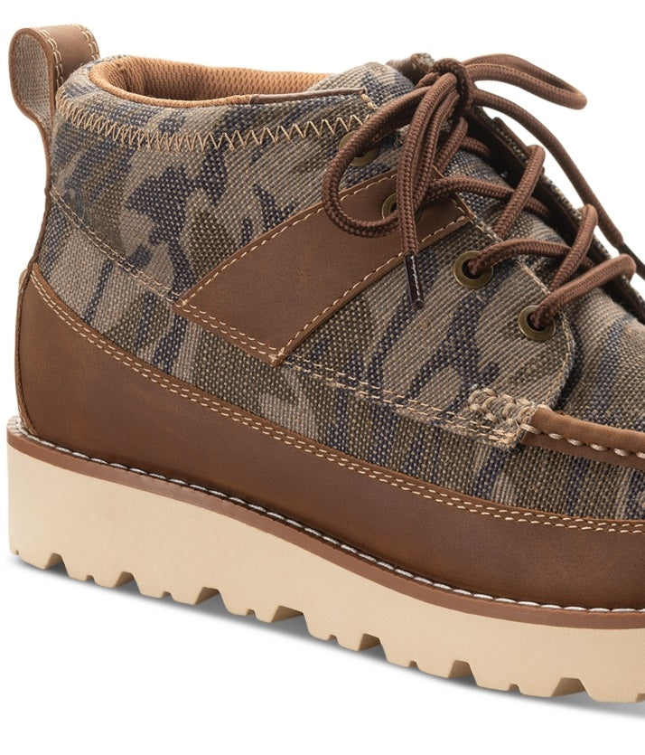 Botas masculinas Sun + Stone Kohen com cadarço e estampa marrom