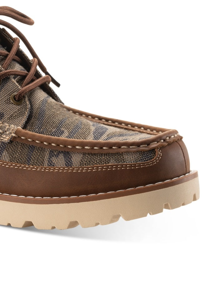 Botas masculinas Sun + Stone Kohen com cadarço e estampa marrom