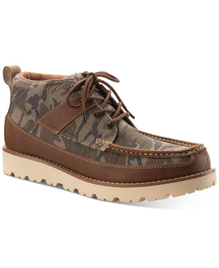 Botas masculinas Sun + Stone Kohen com cadarço e estampa marrom