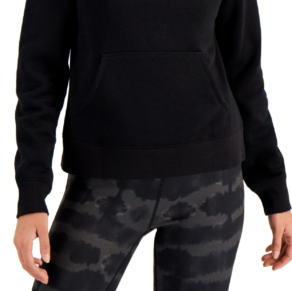 ID Ideology Moletom com capuz feminino de lã, preto, tamanho extragrande