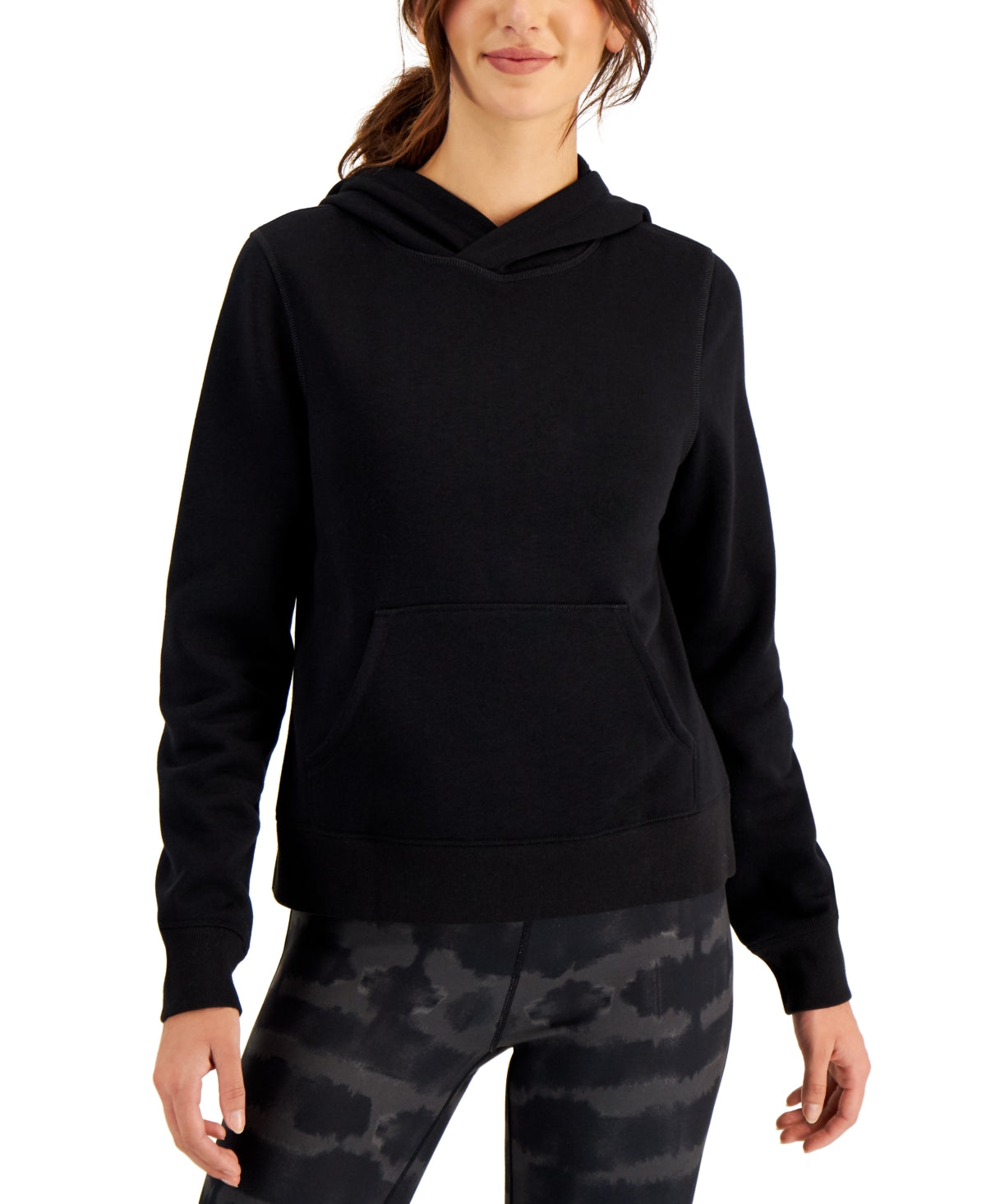 ID Ideology Moletom com capuz feminino de lã, preto, tamanho extragrande