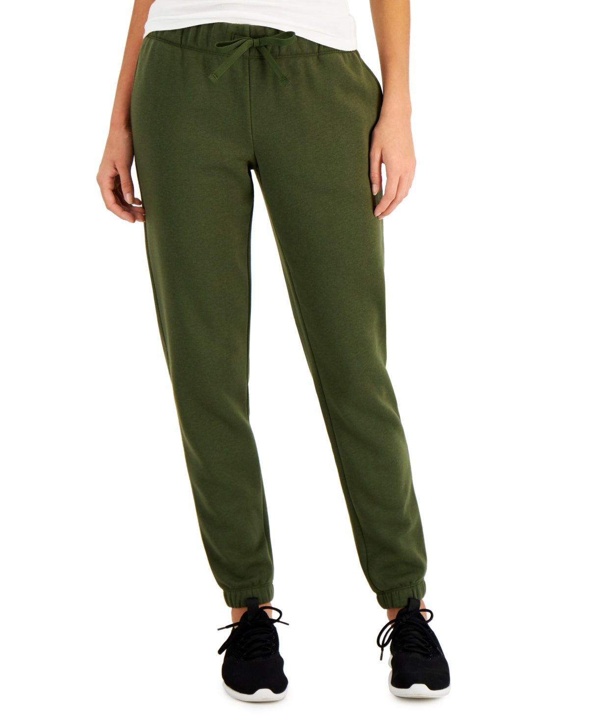 Calça de moletom feminina ID Ideology Fleece, verde, tamanho X-S