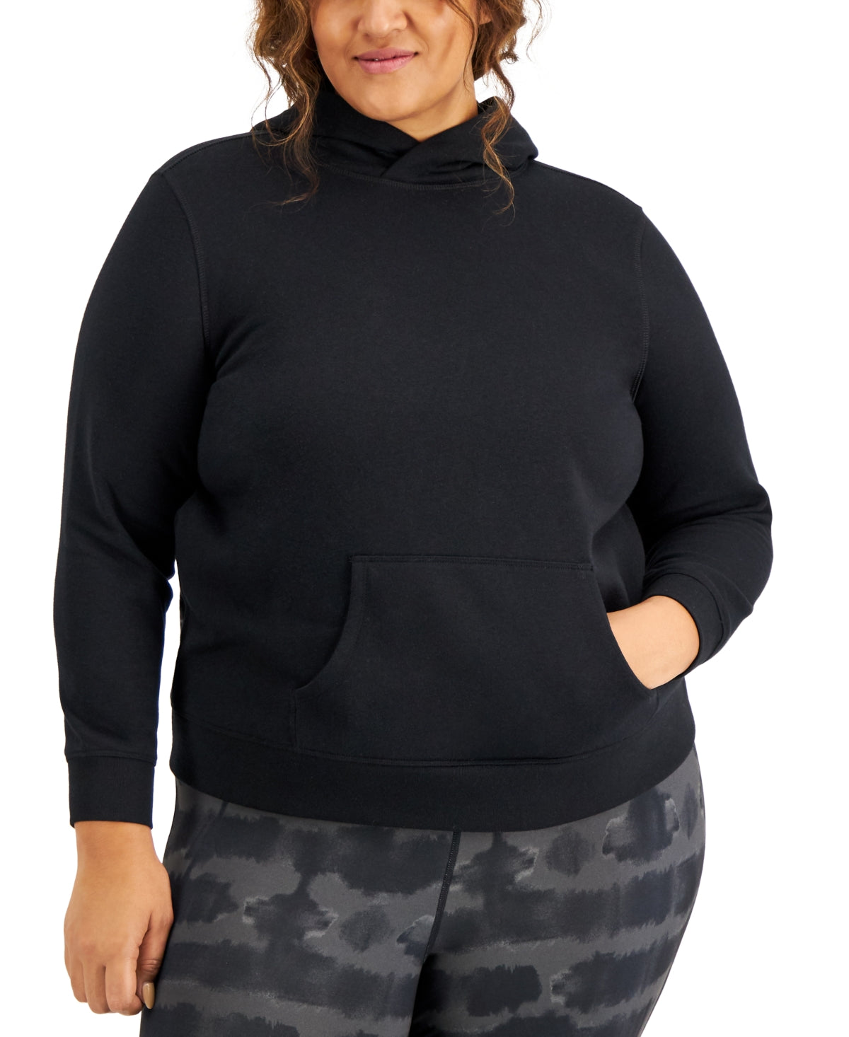 ID Ideology Moletom com capuz feminino plus size preto tamanho 2X