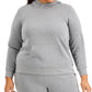 ID Ideology Moletom com capuz feminino plus size cinza tamanho 2X