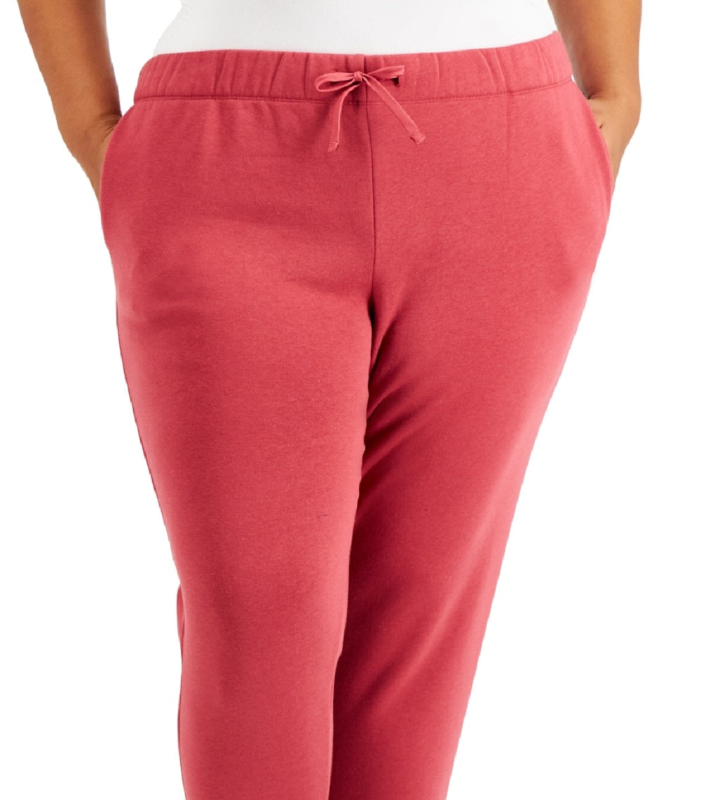 Calça jogger feminina Ideology Plus, vermelha, tamanho 4X
