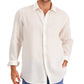 Camisa masculina 100% linho Club Room, branca, tamanho grande