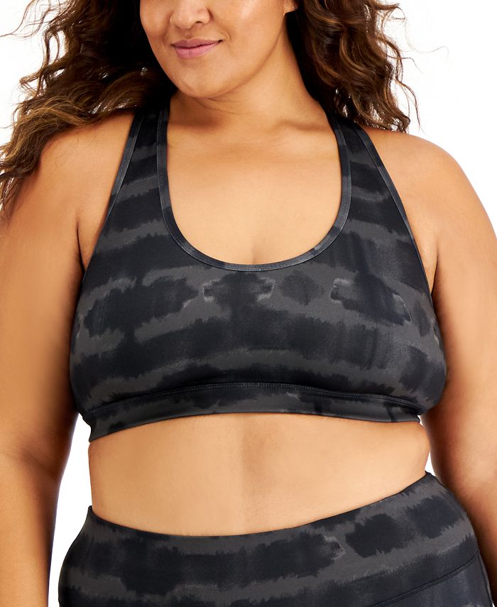 Sutiã esportivo feminino ID Ideology Plus Tie Dye, preto, tamanho 2X