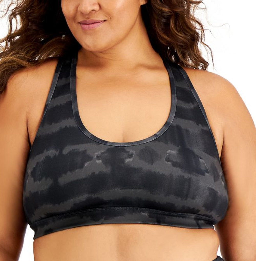 Sutiã esportivo feminino ID Ideology Plus Tie Dye, preto, tamanho 2X