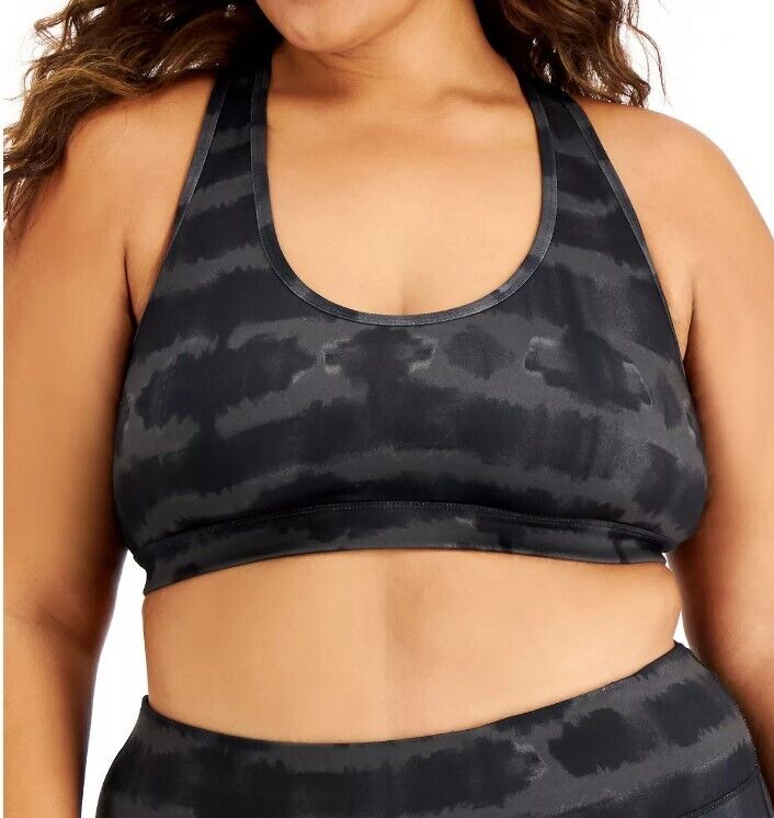 Sutiã esportivo feminino tie-dye ID Ideology, preto, tamanho 3X