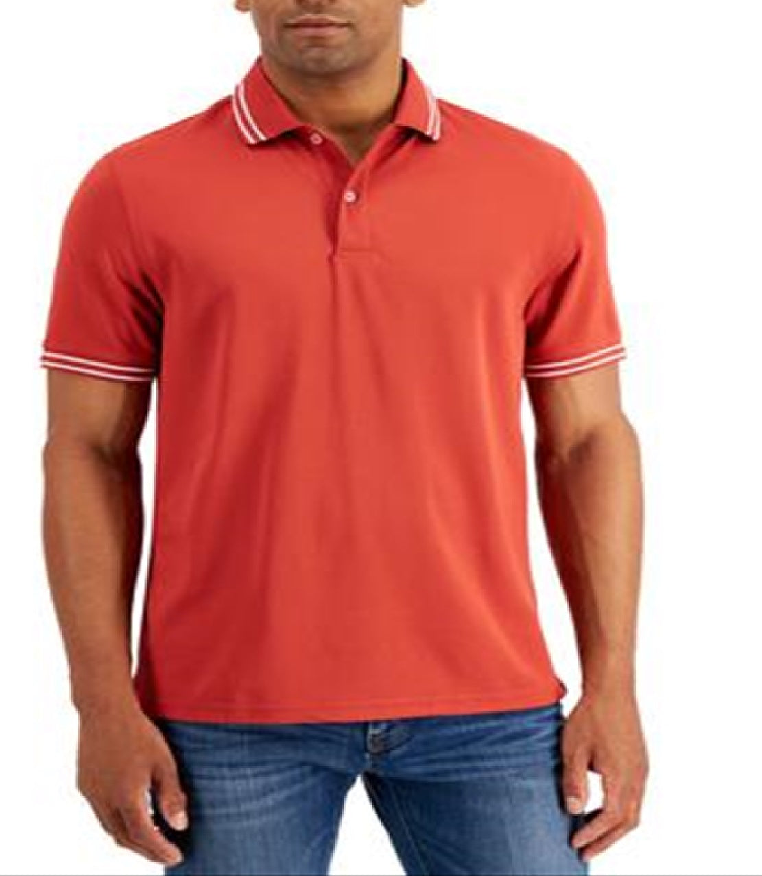 Polo Club Room Masculino Performance Listrado Vermelho Tamanho XX-Grande
