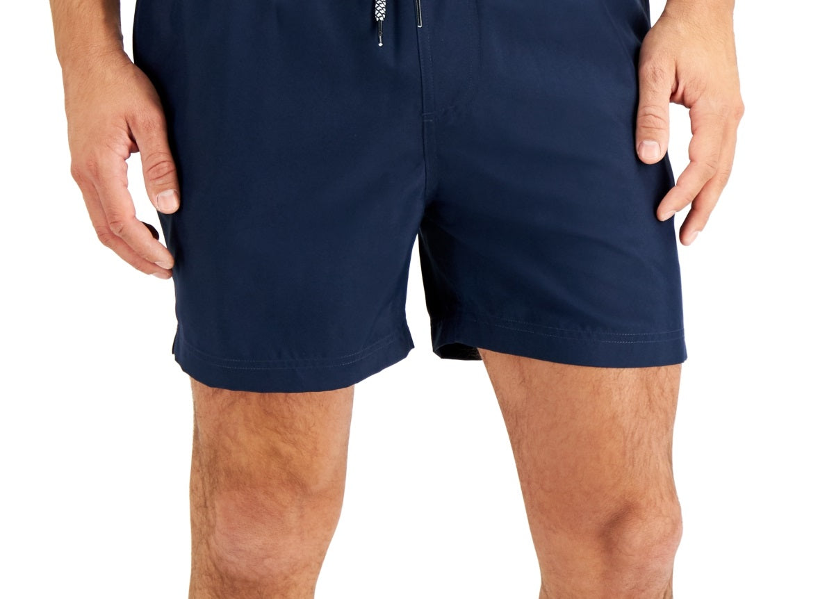 Calção de banho masculino regular fit da INC International Concepts, azul, tamanho médio
