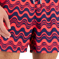 Calções de banho masculinos com estampa de ondas INC International Concepts, azul, tamanho XX-G