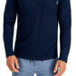Camisa Henley Alfani Masculina com Zíper de 1/4 Azul Tamanho Médio