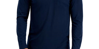 Camisa Henley Alfani Masculina com Zíper de 1/4 Azul Tamanho X-G