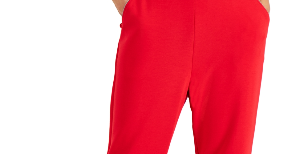 Calça Alfani Feminina Cintura Elástica Vermelha Tamanho Pequeno Médio