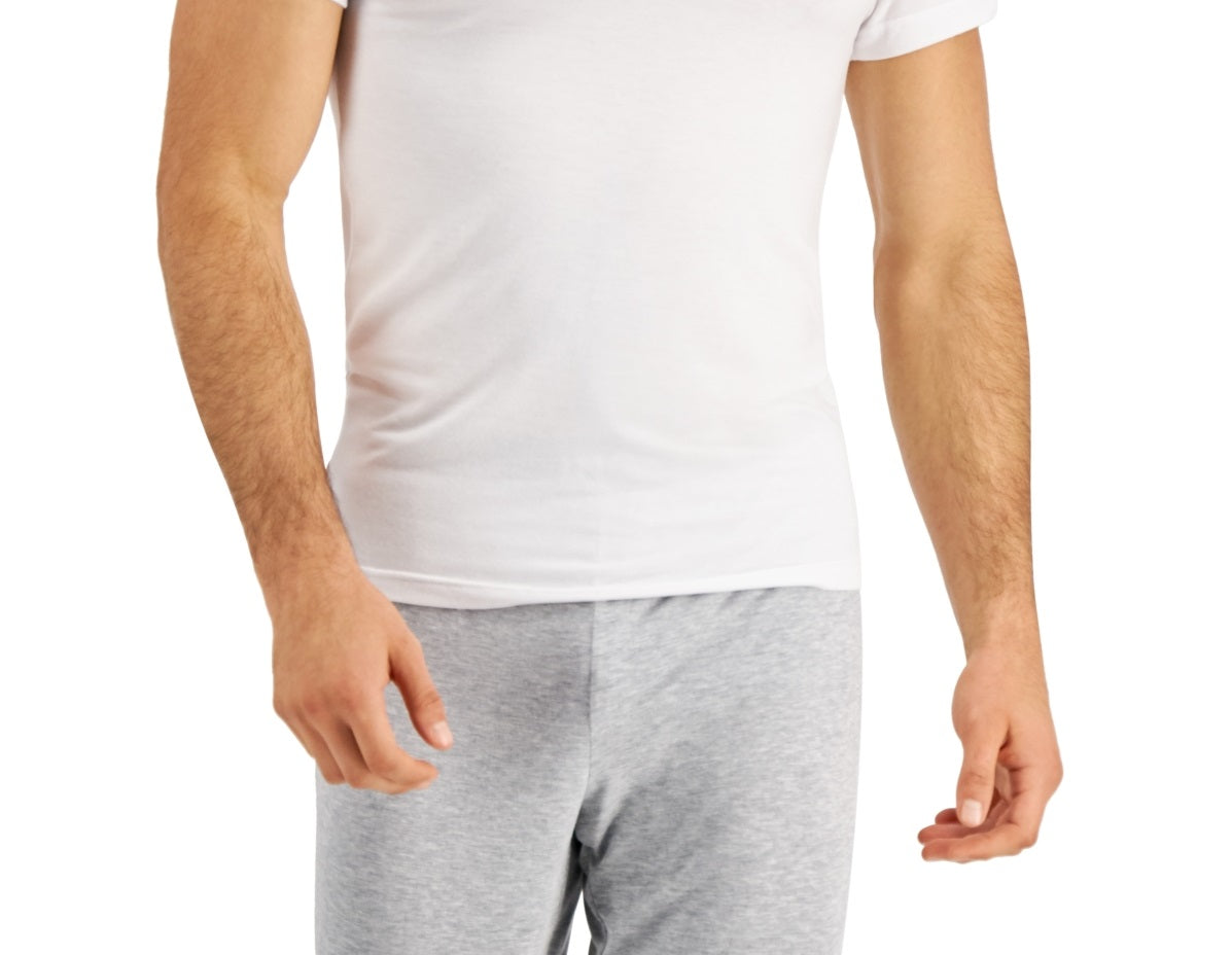 Camisa de pijama masculina de mistura modal INC International Concepts, branca, tamanho médio