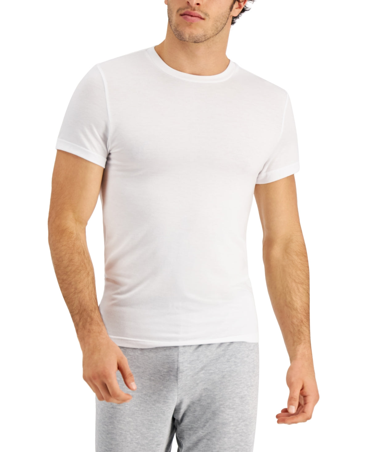 Camisa de pijama masculina de mistura modal INC International Concepts, branca, tamanho médio