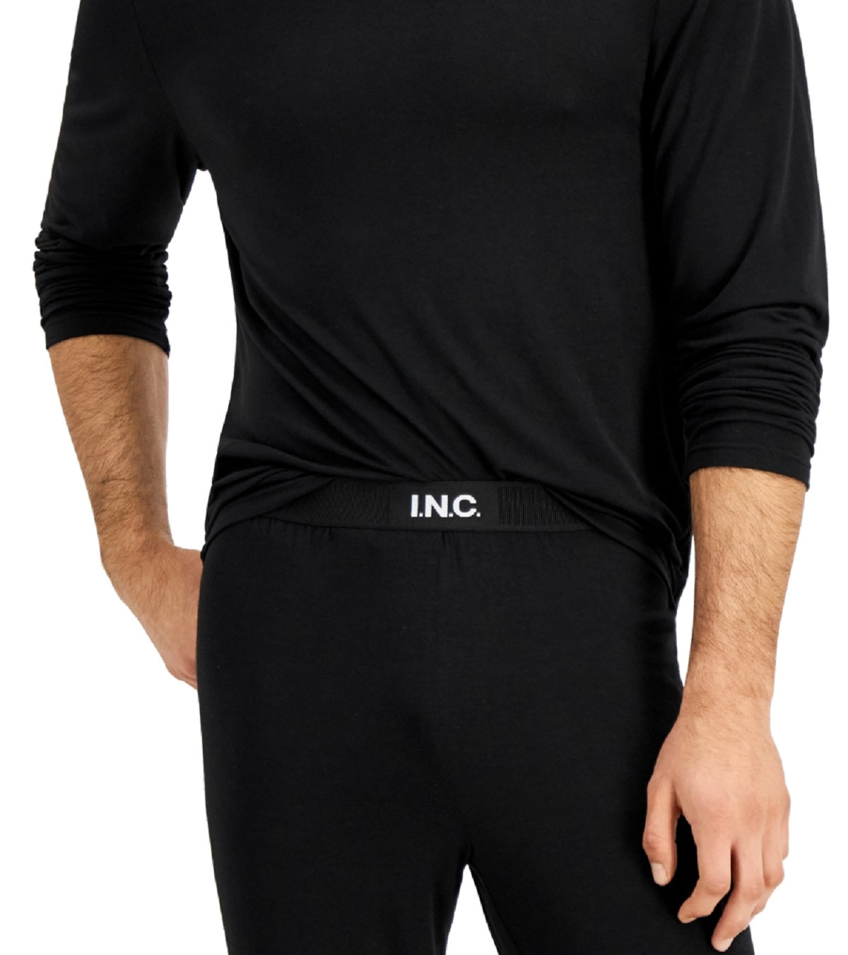 Pijama masculino INC International Concepts, preto, tamanho grande