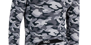 Pijama masculino com estampa camuflada da INC International Concepts, cinza, tamanho pequeno