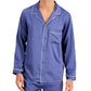 Camisa de pijama masculina de cetim com debrum da INC International Concepts, azul, tamanho pequeno