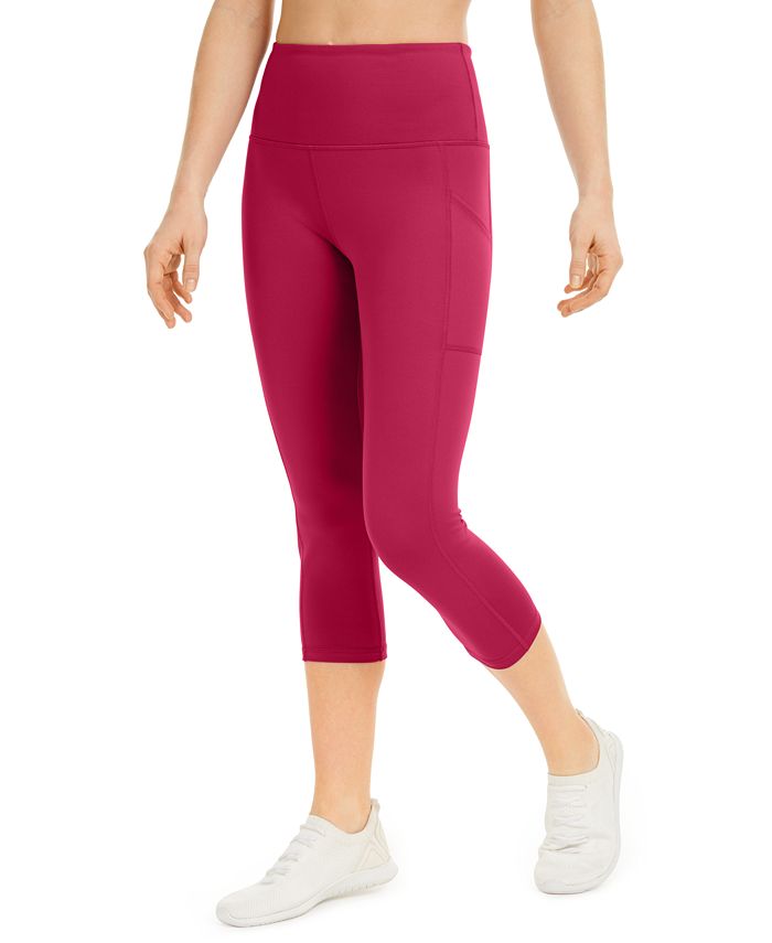 ID Ideology Leggings Cropped Femininas Cintura Alta Bolso Lateral Rosa Tamanho P
