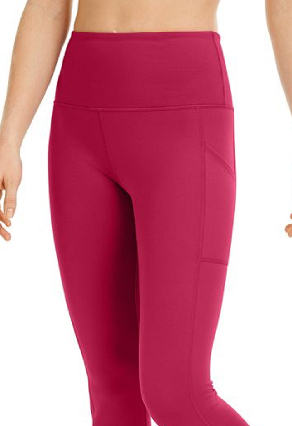 ID Ideology Leggings Cropped Femininas Cintura Alta Bolso Lateral Rosa Tamanho P