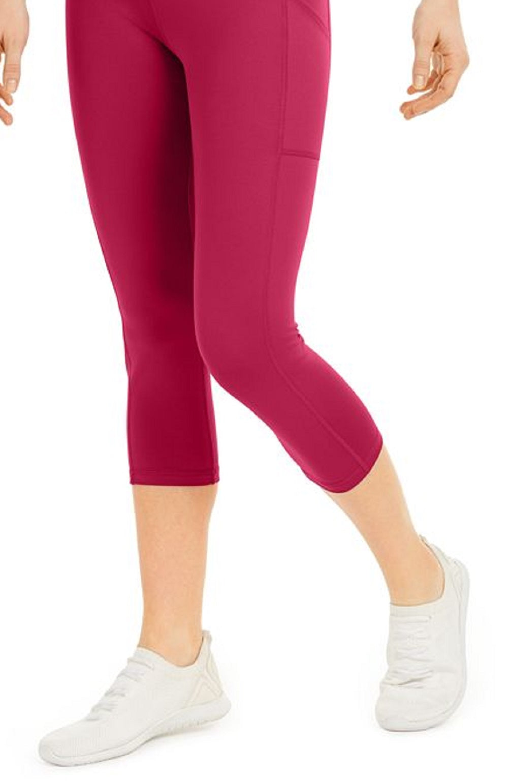 ID Ideology Leggings Cropped Femininas Cintura Alta Bolso Lateral Rosa Tamanho P