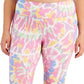 ID Ideology Leggings femininas de cintura alta com bolso elástico e tie-dye, tamanho 1X, rosa